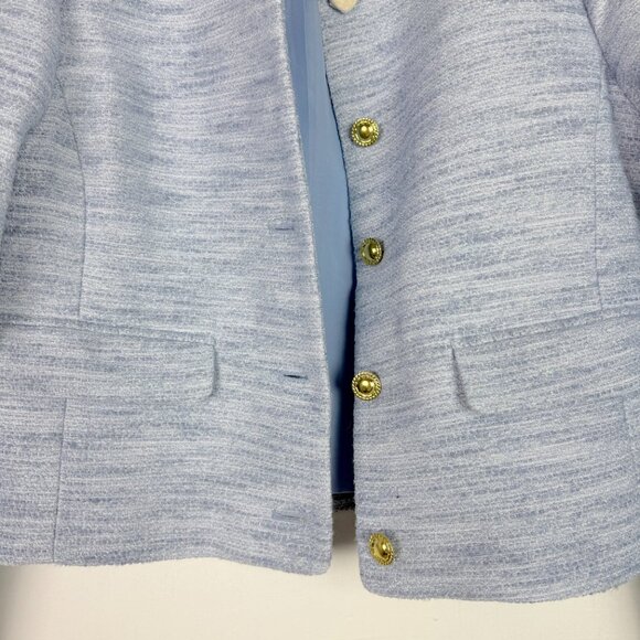 NWOT J. Crew Factory Tweed Lady Jacket Blazer Fresh Air Linear Tweed Blue Size 8 - Picture 5 of 13